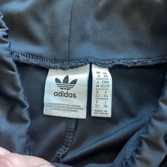 Adidas Women's Black High Waist Biker cycling Shorts tights light fabric SIZE XS - Picture 7 of 10